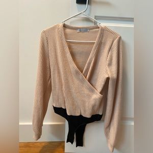 Waffle knit body suit